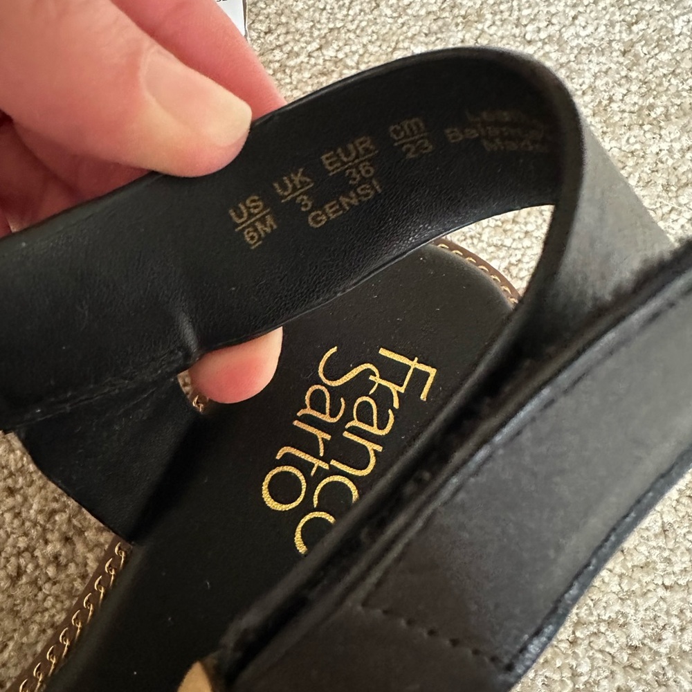 Franco Sarto Elegant Black Sandals - Picture 3 of 3